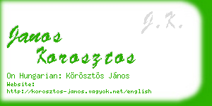 janos korosztos business card